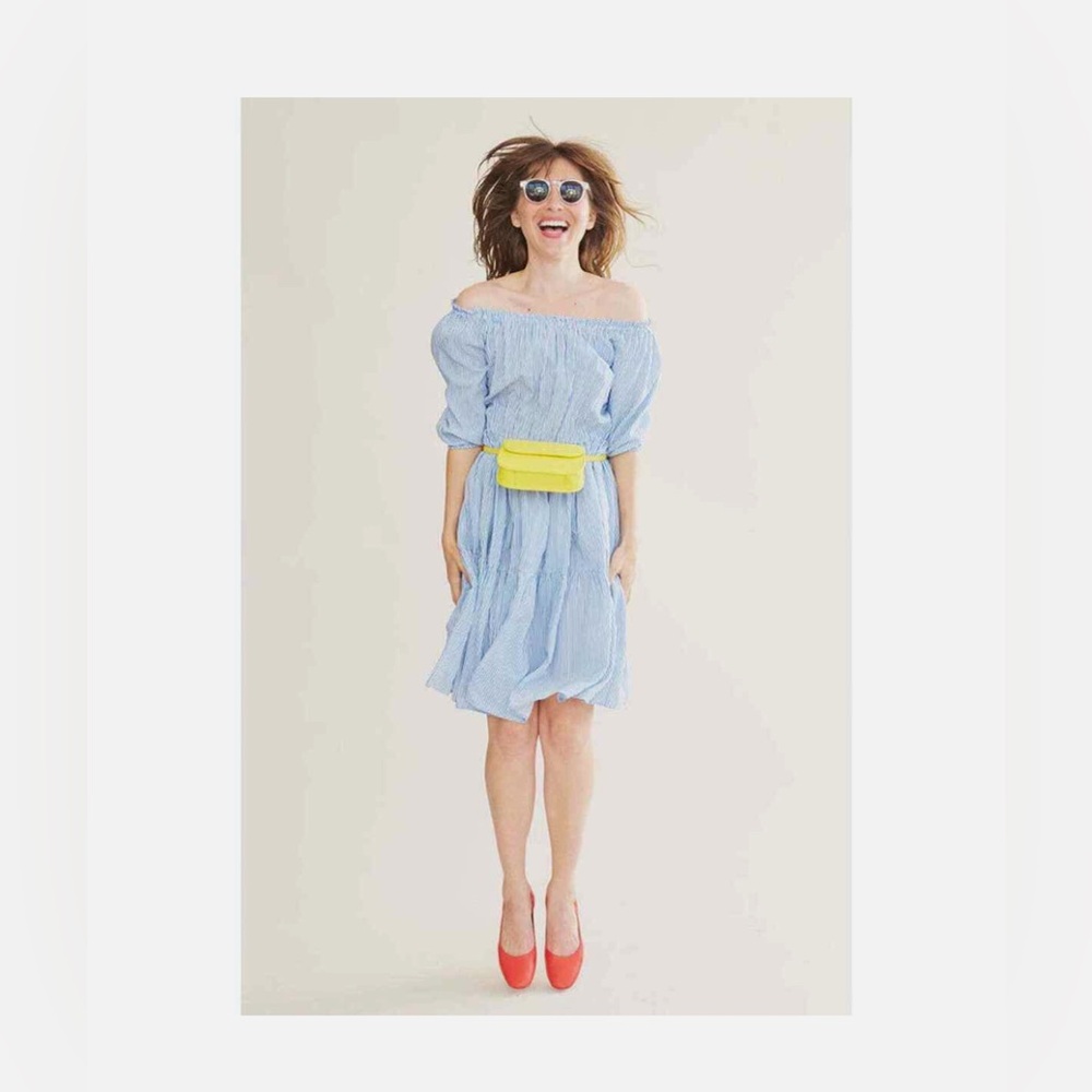 Sonnet James Isla Blue Pinstripe Dress